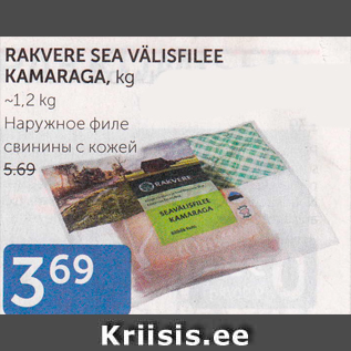 Скидка - НАРУЖНОЕ ФИЛЕ СВИНИНЫ С КОЖЕЙ