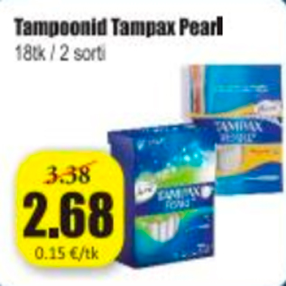 Allahindlus - Tampoonid Tampax Pearl