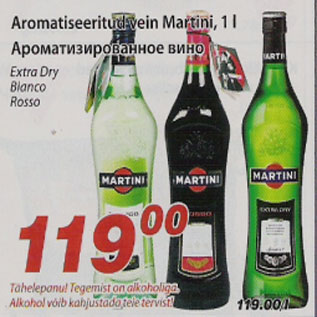 Allahindlus - Aromatiseeritud vein Martini