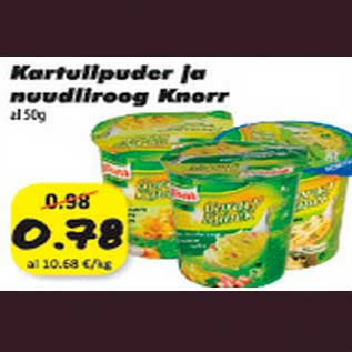 Allahindlus - Kartulipuder ja nuudliroog Knoor