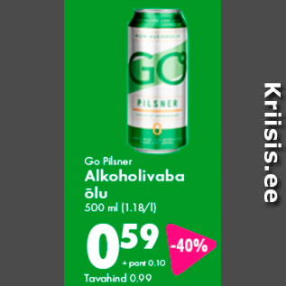 Allahindlus - Go Pilsner Alkoholivaba õlu 500 ml