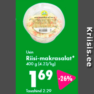 Allahindlus - Usin Riisi-makrasalat* 400 g