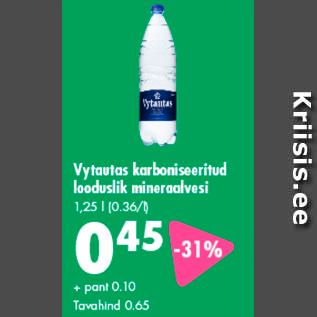 Allahindlus - Vytautas karboniseeritud looduslik mineraalvesi 1,25 l