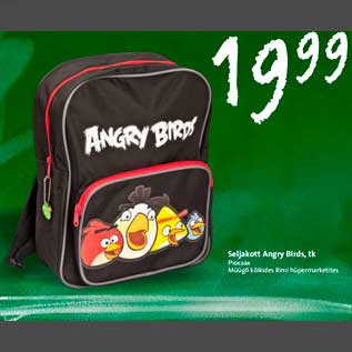 Allahindlus - Seljakott Angry Birds, tk