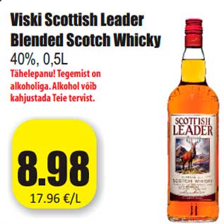 Allahindlus - Viski Scottish Leader Blended Scotch Whicky