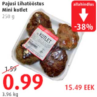 Allahindlus - Pajusi Lihatööstus Mini kotlet