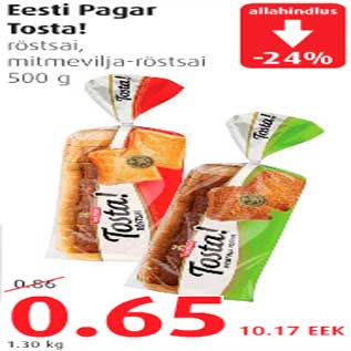 Allahindlus - Eesri Pagar Tosta!