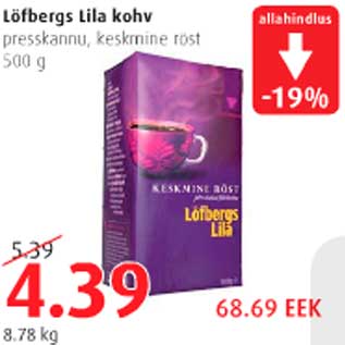 Allahindlus - Löfbergs Lila kohv