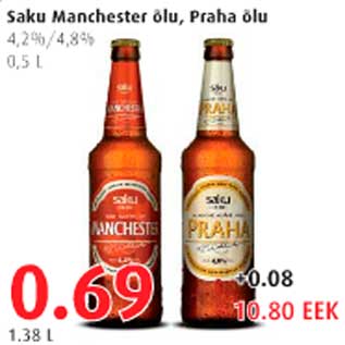 Allahindlus - Saku Manchester õlu,Praha õlu