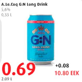 Allahindlus - A.Le.Coq GN Long Drink