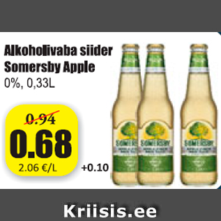 Скидка - Безалкогольный сидр Somersby Apple