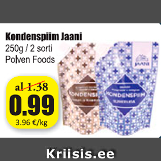 Allahindlus - Kondenspiim Jaani