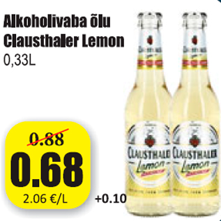 Скидка - Безалкогольное пиво Clausthaler Lemon 0,33 л