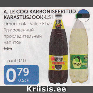 Allahindlus - A.LE COQ KARBONISEERITUD KARASTUSJOOK 1,5 l