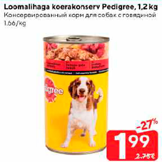 Allahindlus - Loomalihaga koerakonserv Pedigree, 1,2 kg