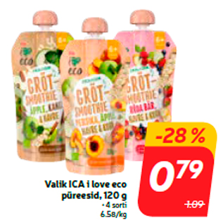 Allahindlus - Valik ICA i love eco püreesid, 120 g