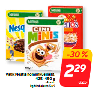 Allahindlus - Valik Nestlé hommikueineid, 425-450 g