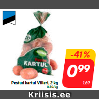 Allahindlus - Pestud kartul Villeri, 2 kg