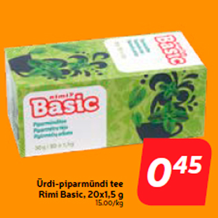 Скидка - Мятный чай Rimi Basic, 20x1,5 г