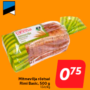 Allahindlus - Mitmevilja röstsai Rimi Basic, 500 g