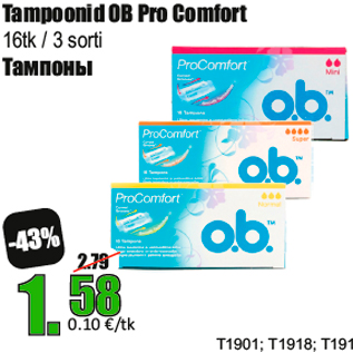 Allahindlus - Tampoonid OB Pro Comfort