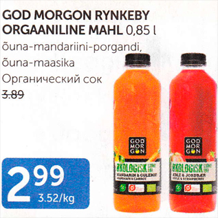 Allahindlus - GOD MORGON RYNKEBY ORGAANILINE MAHL 0,85 l