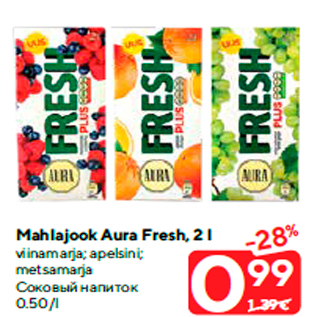 Allahindlus - Mahlajook Aura Fresh, 2 l