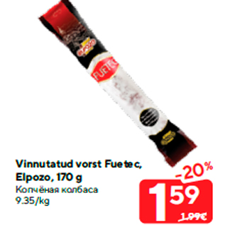 Allahindlus - Vinnutatud vorst Fuetec, Elpozo, 170 g