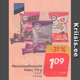 Allahindlus - Marmelaadikommid Kalev, 175 g