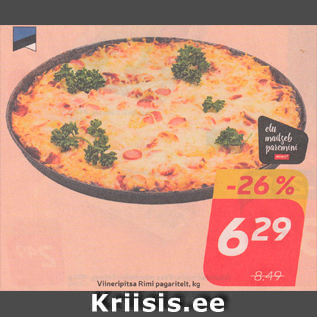 Скидка - Пицца с сосисками от пекарей Rimi, кг