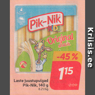 Скидка - Детские сырные палочки Pik-Nik, 140 г