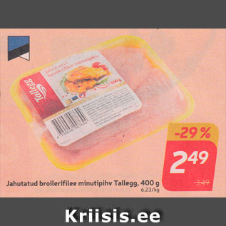 Allahindlus - Jahutatud broilerifilee minutipihv Tallegg, 400 g