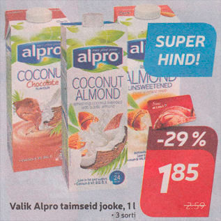 Allahindlus - Valik Alpro taimseid jooke, 1 l