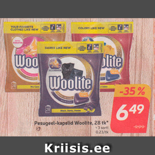 Allahindlus - Pesugeel-kapslid Woolite, 28 tk