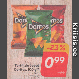 Скидка - Чипсы Тортилья Doritos, 100 г