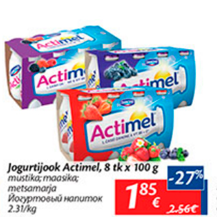 Allahindlus - Jogurtijook Actimel, 8 tk x 100 g