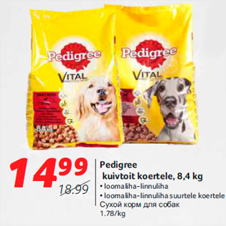 Allahindlus - Pedigree kuivtoit koertele, 8,4 kg