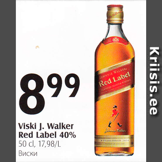 Allahindlus - Viski J.Walker Red Label
