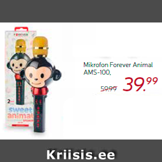 Allahindlus - Mikrofon Forever Animal AMS-100