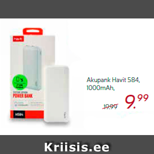 Allahindlus - Akupank Havit 584, 1000mAh