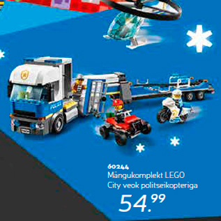 Скидка - Игрушечный набор LEGO City грузовик с полицейским вертолетом