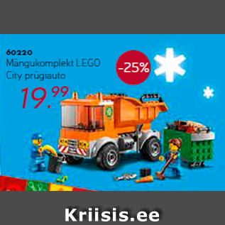 Allahindlus - Mängukomplekt LEGO City prügiauto