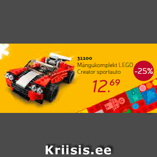 Allahindlus - Mängukomplekt LEGO Creator sportauto