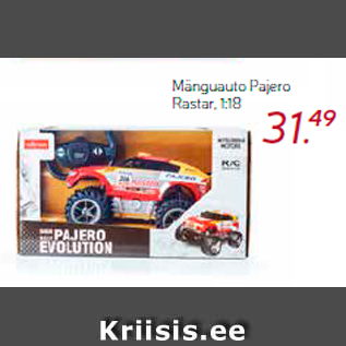 Allahindlus - Mänguauto Pajero Rastar, 1:18