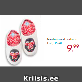 Allahindlus - Naiste sussid Sorbetto Loft, 36-41