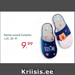 Allahindlus - Naiste sussid Sorbetto Loft, 36-41