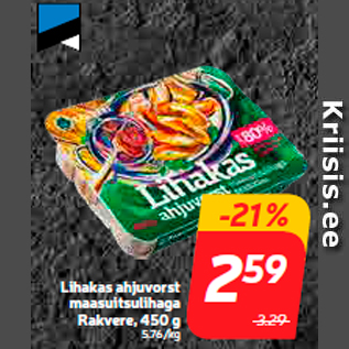 Allahindlus - Lihakas ahjuvorst maasuitsulihaga Rakvere, 450 g