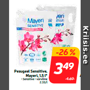 Allahindlus - Pesugeel Sensitive, Mayeri, 1,5 l*