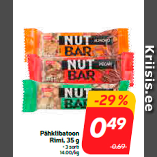 Allahindlus - Pähklibatoon Rimi, 35 g