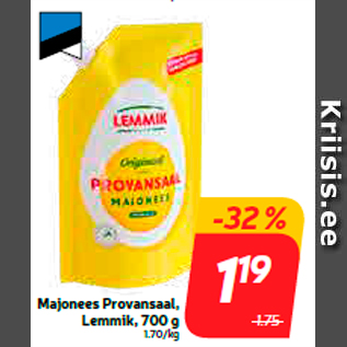 Скидка - Майонез Provansaal, Lemmik, 700 г